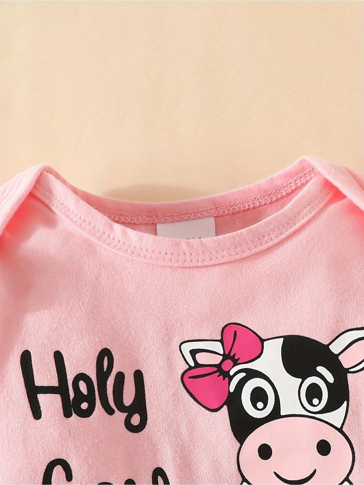 Newborn Baby Girl Outfits, Ruffle Long Sleeve Cute Cow Ribbed Romper Pants Set Summer Baby Girl Clothes Set