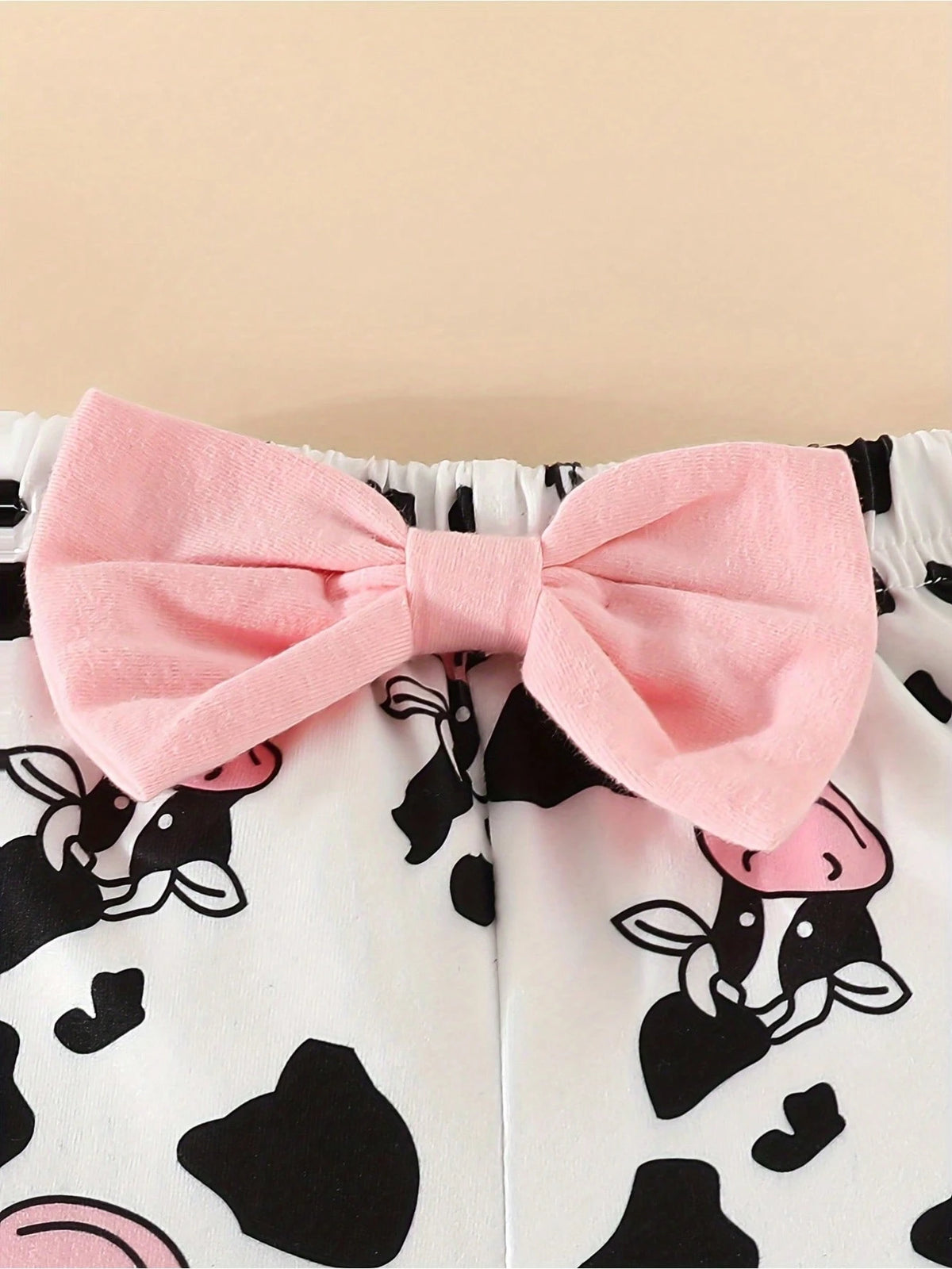 Newborn Baby Girl Outfits, Ruffle Long Sleeve Cute Cow Ribbed Romper Pants Set Summer Baby Girl Clothes Set