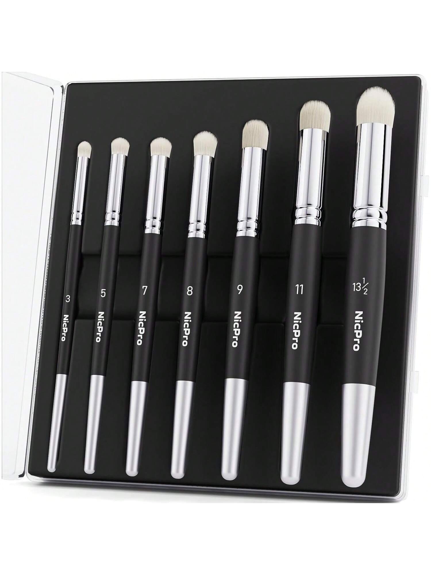 Nicpro Dry Brush Miniature Painting, 7 Sizes Professional Drybrush Set With Storage Case, Hobby Detail Paint Brushes For Tabletop & Wargames Miniature Warhammer 40K Model Painting