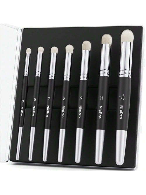 Nicpro Dry Brush Miniature Painting, 7 Sizes Professional Drybrush Set With Storage Case, Hobby Detail Paint Brushes For Tabletop & Wargames Miniature Warhammer 40K Model Painting