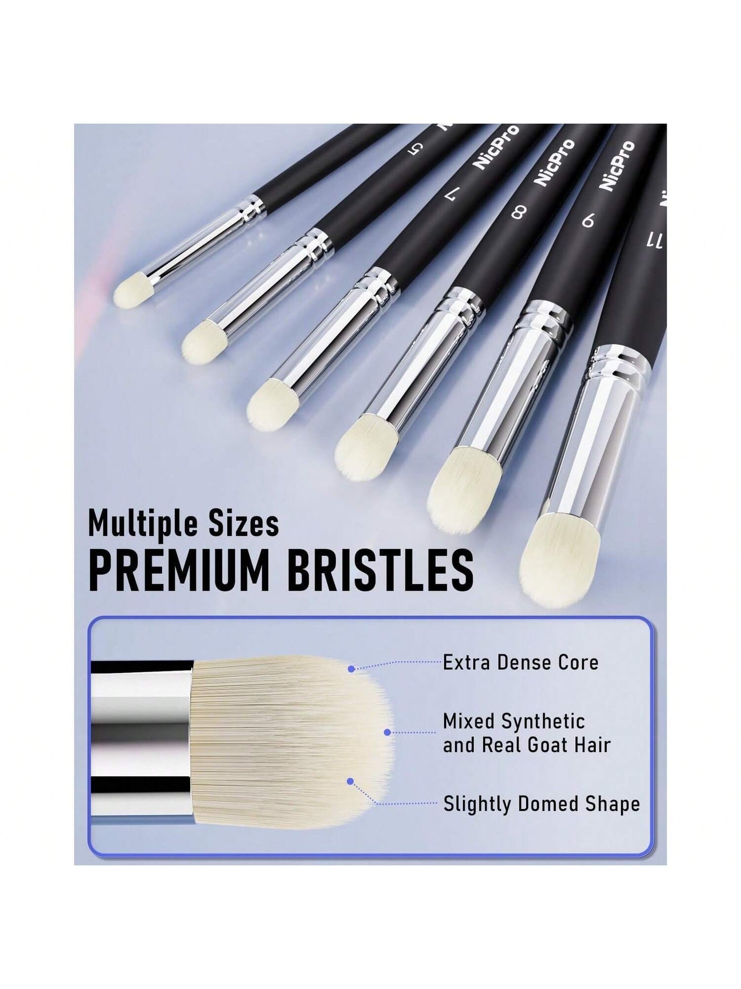 Nicpro Dry Brush Miniature Painting, 7 Sizes Professional Drybrush Set With Storage Case, Hobby Detail Paint Brushes For Tabletop & Wargames Miniature Warhammer 40K Model Painting