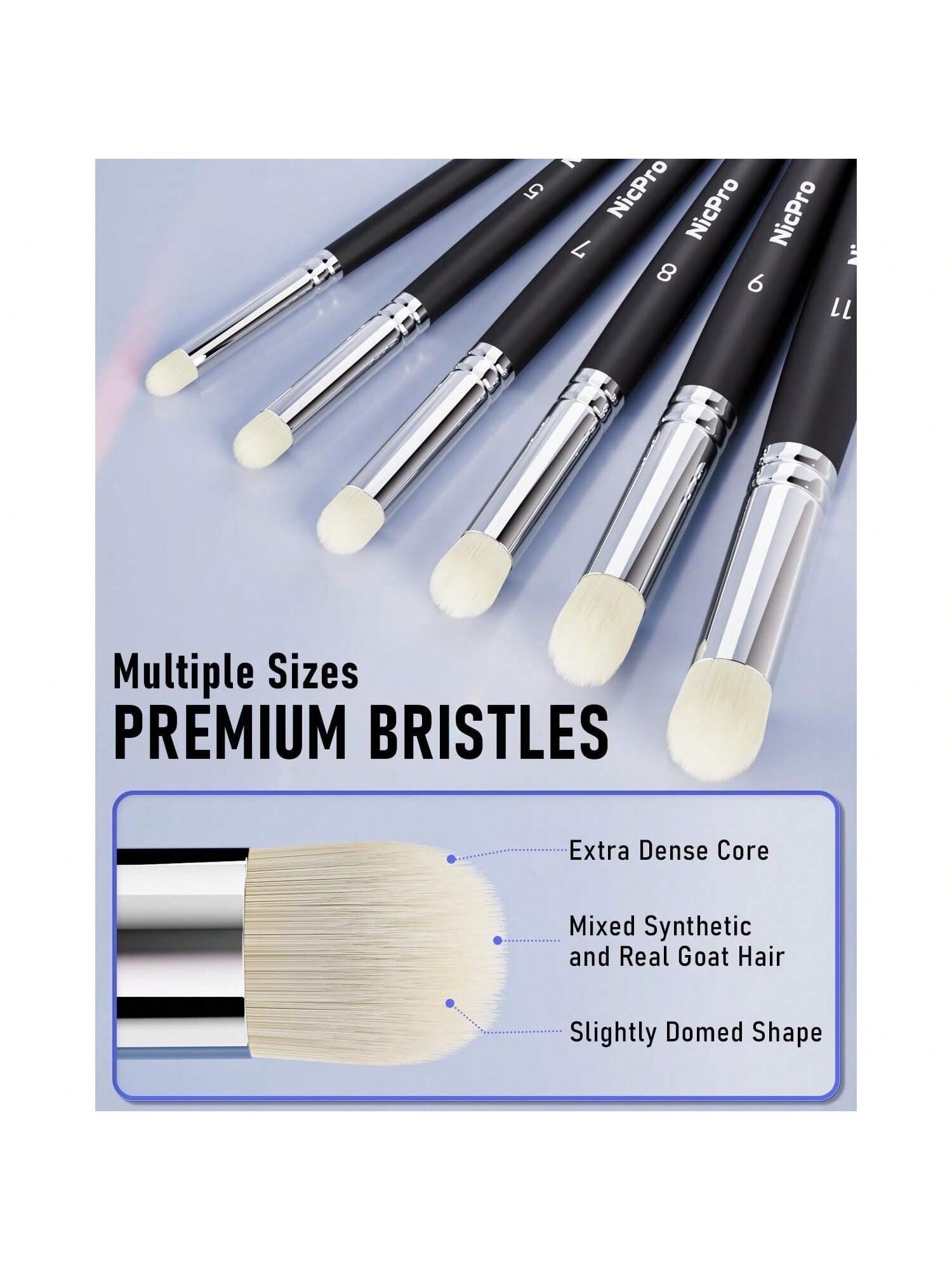 Nicpro Dry Brush Miniature Painting, 7 Sizes Professional Drybrush Set With Storage Case, Hobby Detail Paint Brushes For Tabletop & Wargames Miniature Warhammer 40K Model Painting
