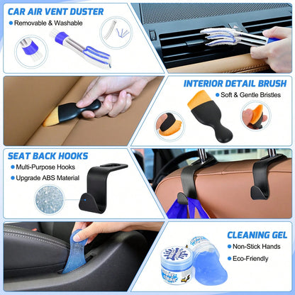 Nilight 52PCS Car Detailing Kit With Storage Bag, Auto Cleaning Tools Set For Interior & Exterior Car Care, Multi-Purpose Wash, Polish & Deep Cleaning Kit For Dashboard, Seats, Air Vents, Wheels & Tir