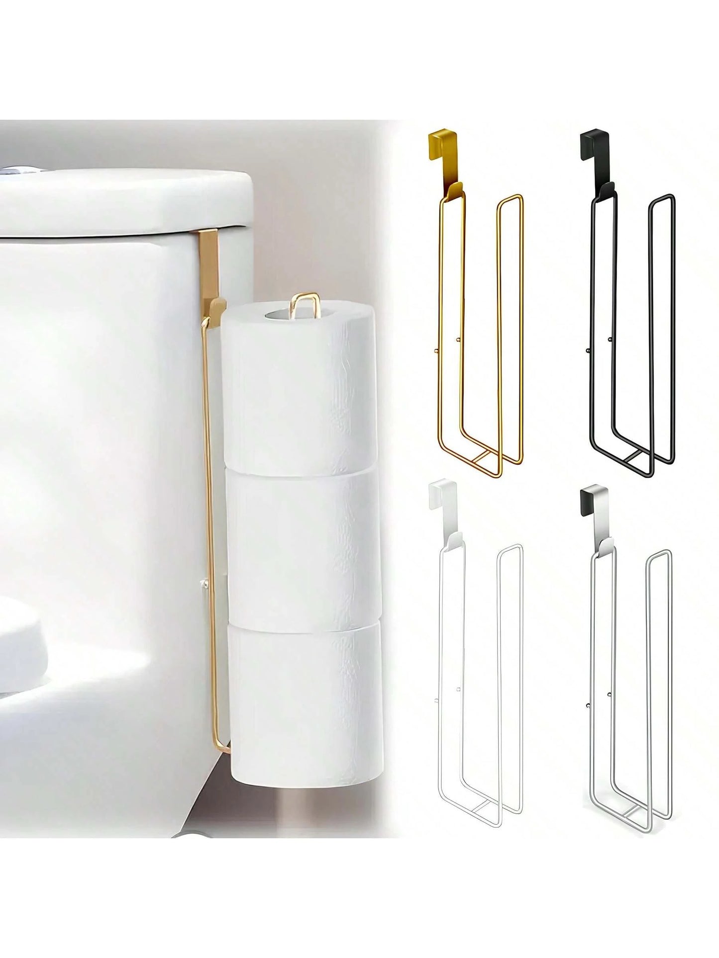No Drill Toilet Paper Holder, Iron Art Bathroom Tissue/Towel Rack, Towel Hanger, No Need To Drill Holes On Wall, Suitable For Kitchen And Bathroom Storage, Bathroom Accessories, Essential For Back To