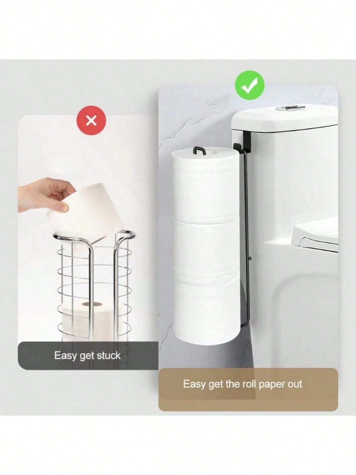 No Drill Toilet Paper Holder, Iron Art Bathroom Tissue/Towel Rack, Towel Hanger, No Need To Drill Holes On Wall, Suitable For Kitchen And Bathroom Storage, Bathroom Accessories, Essential For Back To