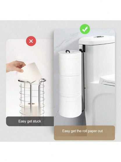 No Drill Toilet Paper Holder, Iron Art Bathroom Tissue/Towel Rack, Towel Hanger, No Need To Drill Holes On Wall, Suitable For Kitchen And Bathroom Storage, Bathroom Accessories, Essential For Back To