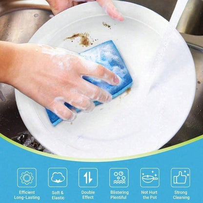Non Scratch Scrub Sponge, 4Count, Sponges For Dishes, Sponges Kitchen, Cleaning Sponge, Cleans Fast Without Scratching, Stands Up To Stuck-On Grime, Cleaning Power For Everyday Jobs