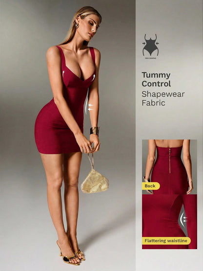 Nuvra Sexy Black Knit Spaghetti Strap Sleeveless Bodycon Mini Dress For Party And Holiday, Sexy Fitted Women's Mini Dress