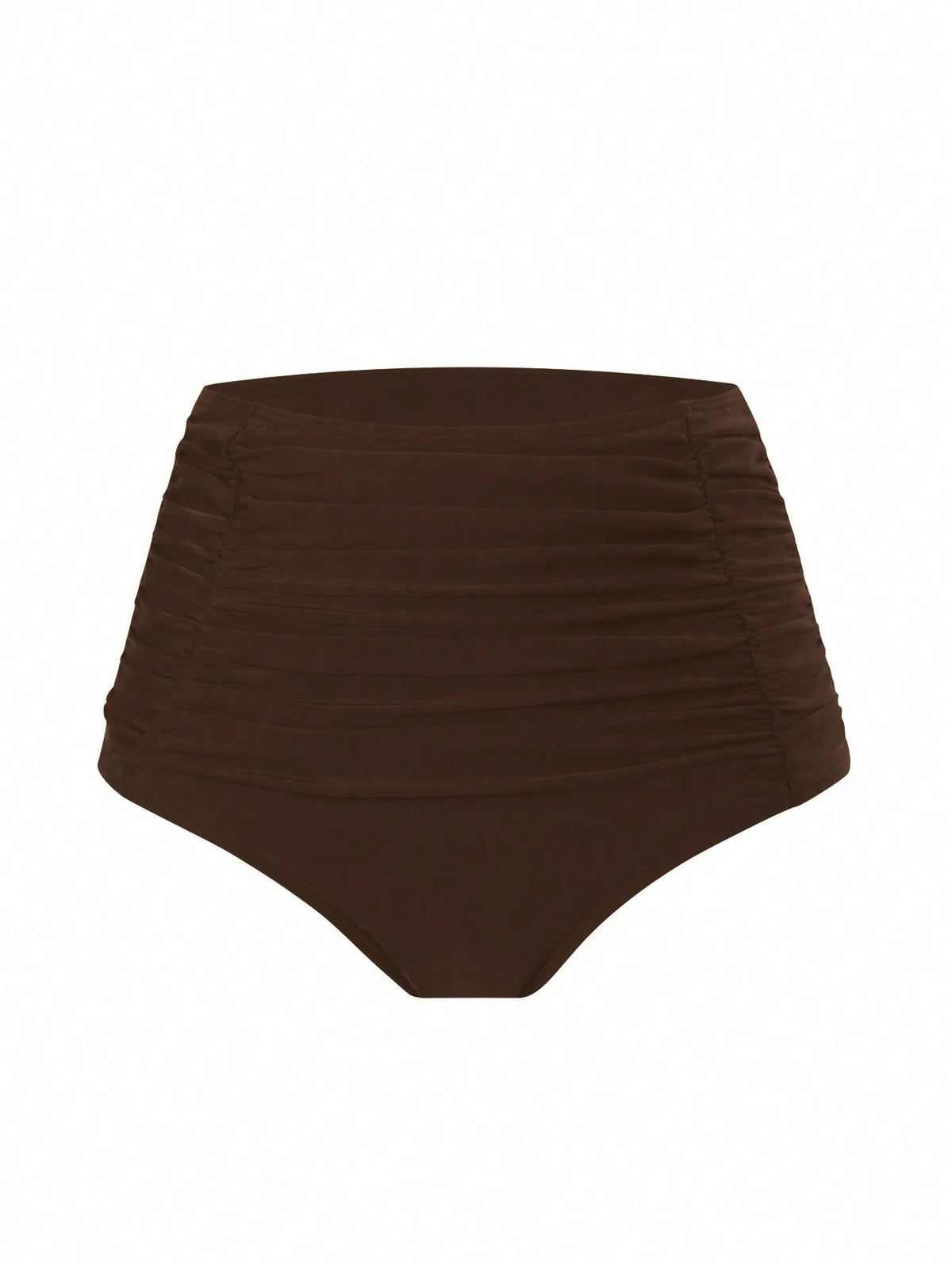 Nuvra Women High Waisted Shirred Tummy Control Flattering Bikini Bottom For Summer Beach Vacation