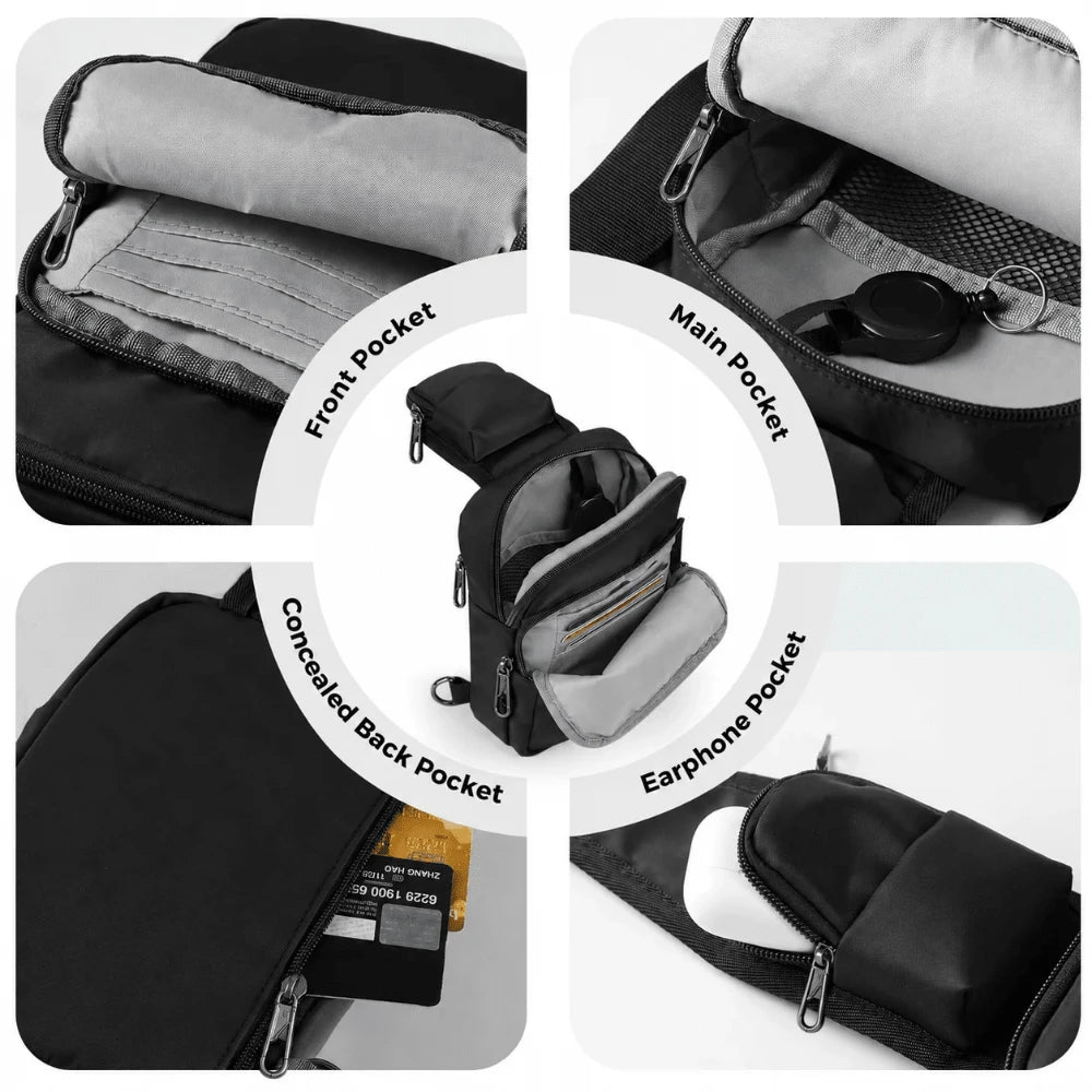 NYXIA Cross Body Sling Bag For Men Street Sports Chest Bag Simple Lightweight Shoulder Bag For Commuting,Travel,Daily Use,Gift
