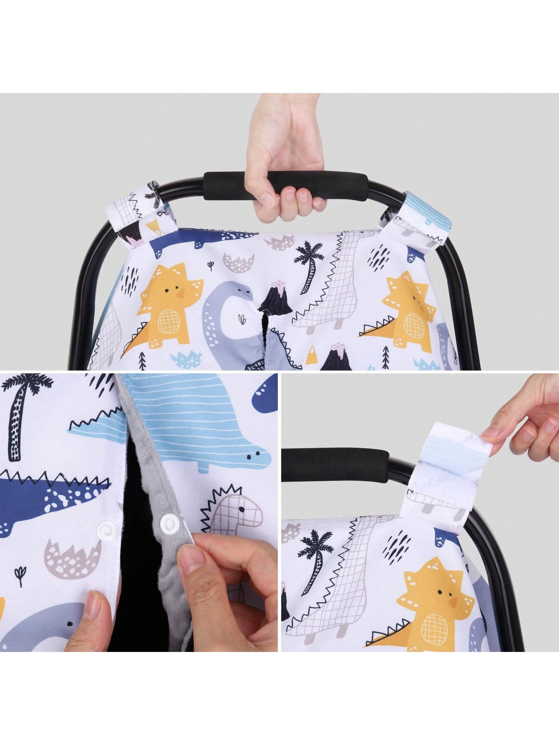 Oaoleer 1PC Car Seat Cover Baby, Carseat Covers Baby Boy, Minky Infant Car Seat Cover Winter, Peekaboo Opening Car Seat Canopy, Multi-Use Baby Carrier