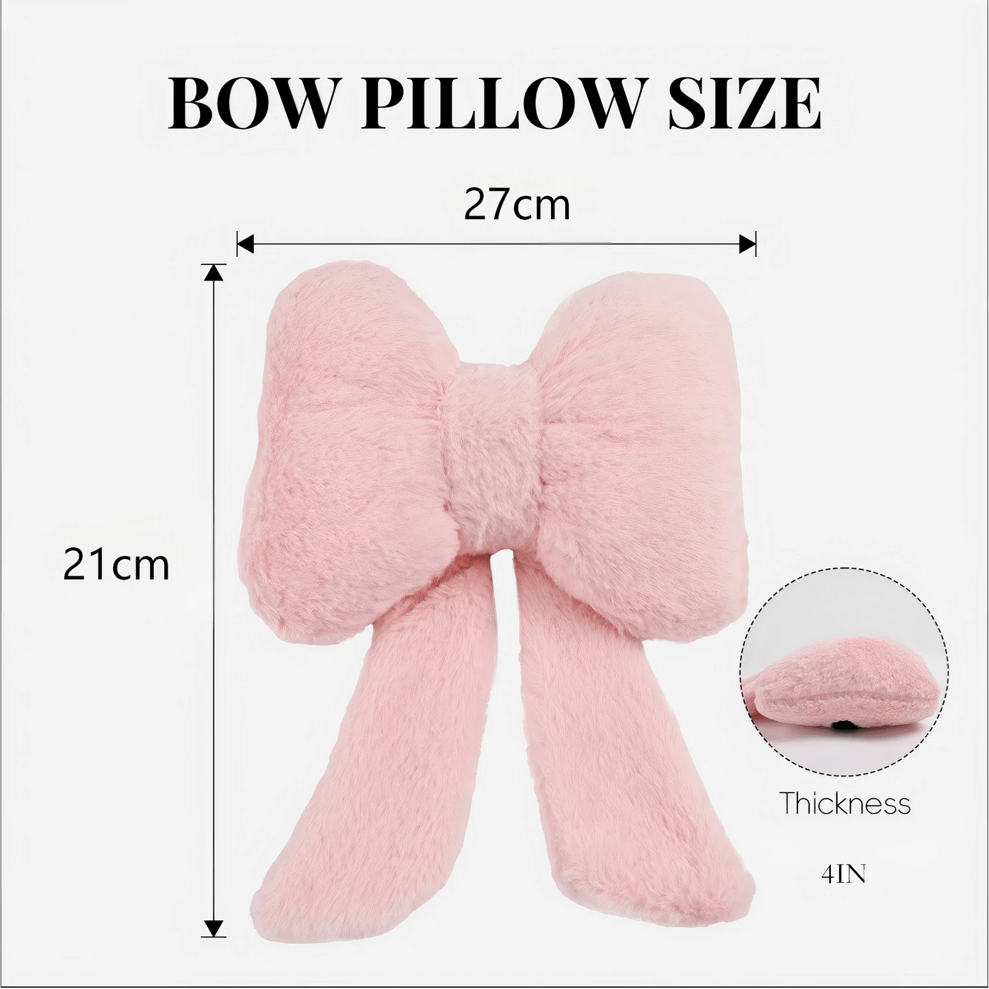 Oaoleer 2 Pack Bow Car Headrest Pillows Plush Neck Pillows For Travel Driving Office Chair Head Support Cushions, Also Cute Car Decor Accessories For Women (Pink)