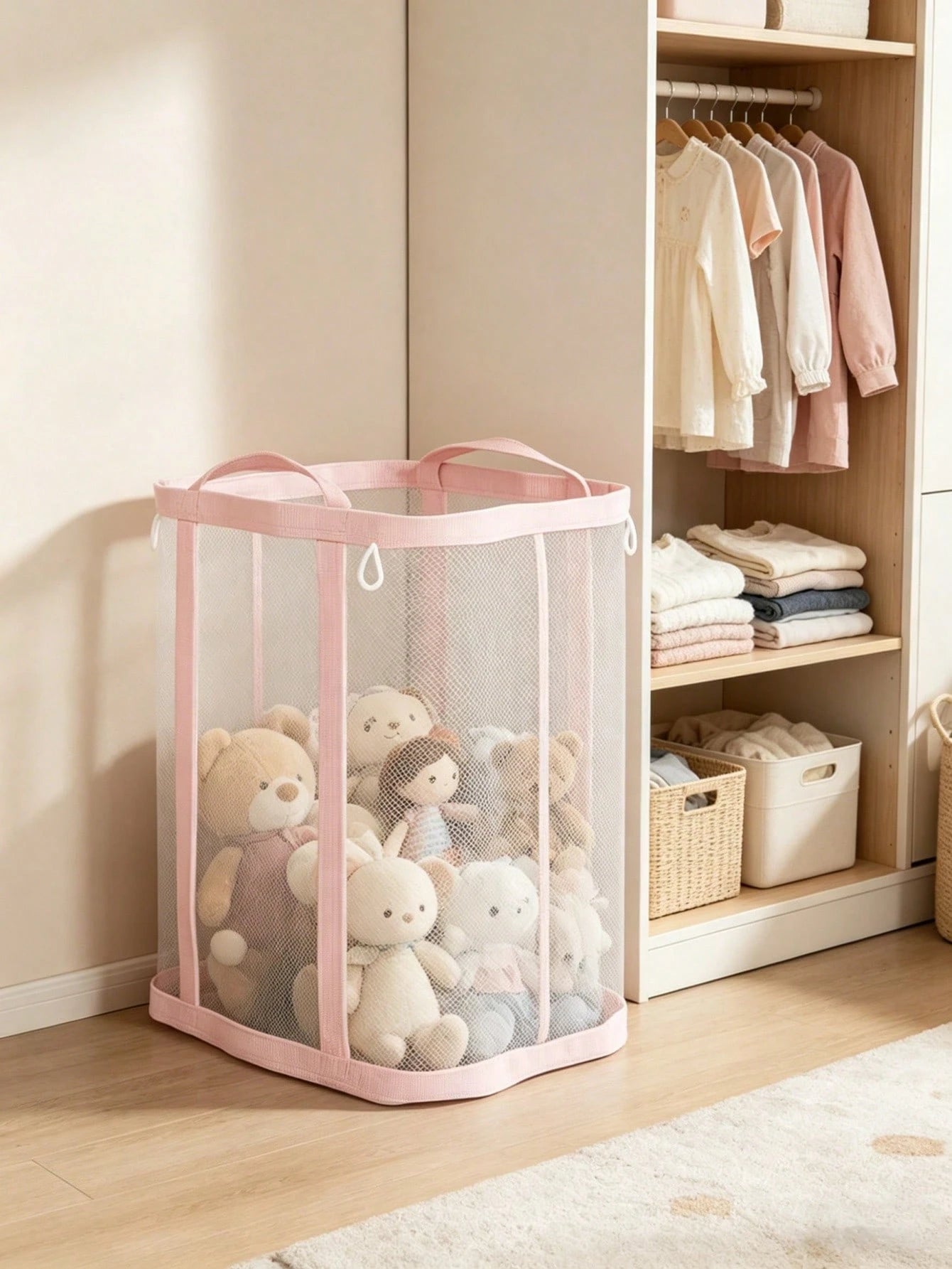 OBOVAY 1pc Foldable Toy Storage Bag, Baby Room, Toy Storage Bag, Newborn Essentials, Toy Storage, Nursery Decor, Girls Bedroom, Toddler Toys, Travel Essentials