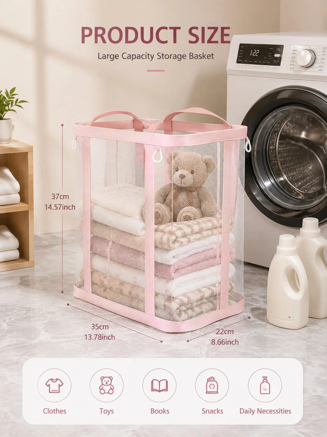 OBOVAY 1pc Foldable Toy Storage Bag, Baby Room, Toy Storage Bag, Newborn Essentials, Toy Storage, Nursery Decor, Girls Bedroom, Toddler Toys, Travel Essentials