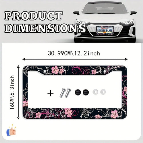 One Piece, Exquisite Car License Plate Frame, Durable And Beautiful Car License Plate Frame, Comes With Mounting Screws And Bolts, Cover, Exquisite Exterior Decoration For Cars, Suitable For Most Vehi