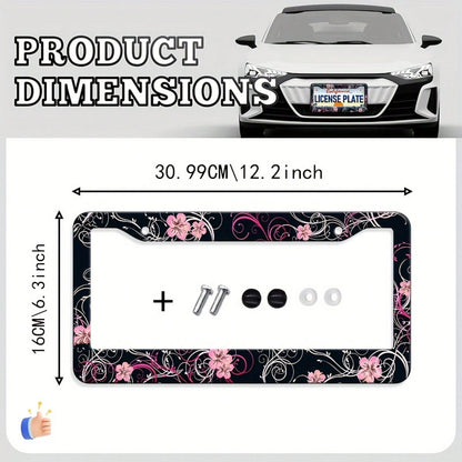 One Piece, Exquisite Car License Plate Frame, Durable And Beautiful Car License Plate Frame, Comes With Mounting Screws And Bolts, Cover, Exquisite Exterior Decoration For Cars, Suitable For Most Vehi