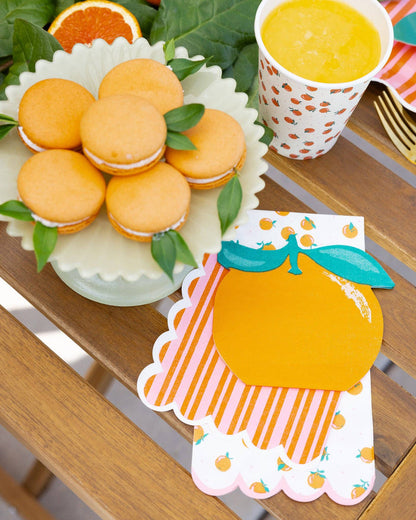 Orange Shaped Cocktail Napkin