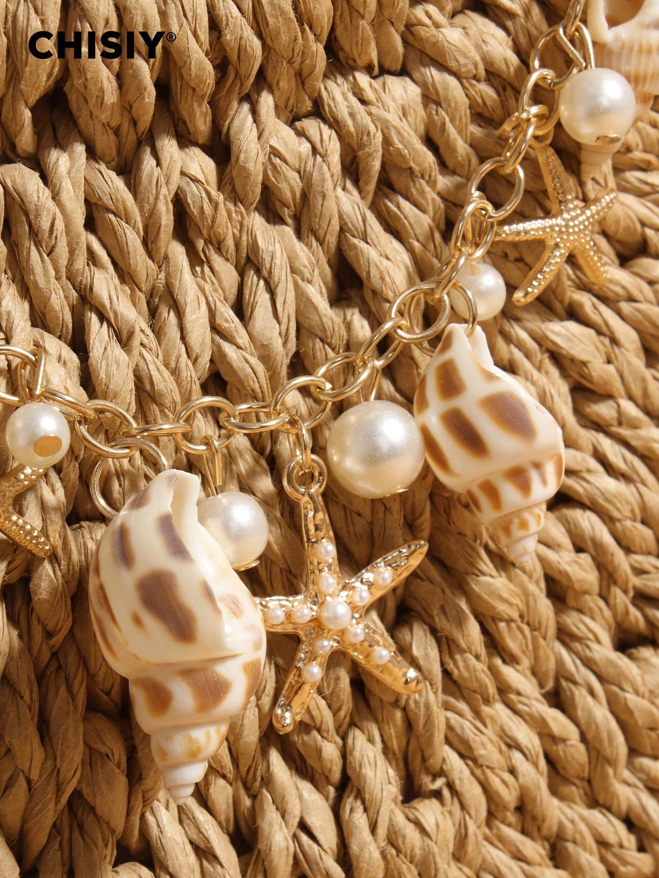Original Pearl Shell Ornament Woven Bag, Straw Woven Handbag, Woven Handbag, Summer Beach Bag, Creative Women's Shoulder Bag, Beach Vacation Bag