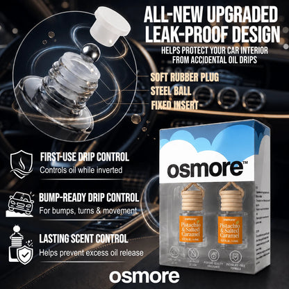 Osmore Caramel Kiss, Extra-Rich Caramel And Creamy Vanilla Car Air Freshener, Strong Sweet Scent For Instant Mood Boost, Warm Dessert-Inspired Hanging Diffuser, Long-Lasting Fragrance For Car, Car Acc