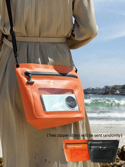 Outdoor Waterproof Crossbody Bag, High-Transparency Touchscreen Window, TPU Waterproof Bag, Large Capacity Beach Rafting And Swimming Waterproof Phone Bag, Seaside Vacation Diving Storage Bag, Summer