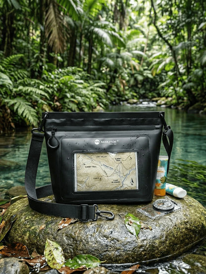 Outdoor Waterproof Crossbody Bag, High-Transparency Touchscreen Window, TPU Waterproof Bag, Large Capacity Beach Rafting And Swimming Waterproof Phone Bag, Seaside Vacation Diving Storage Bag, Summer