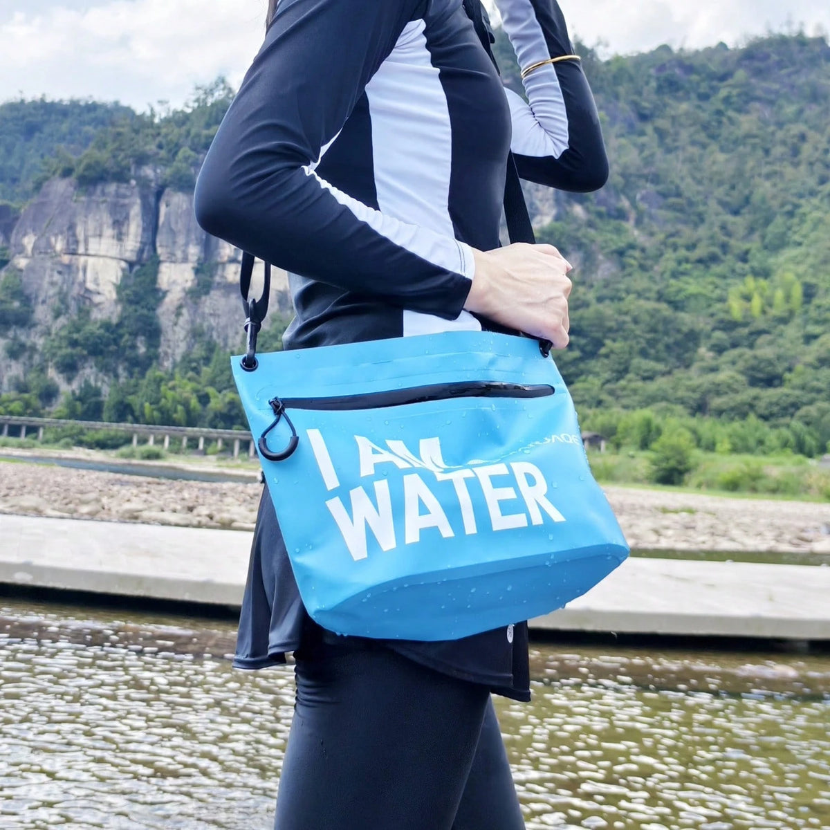 Outdoor Waterproof Portable Storage Bag, Fashionable Sling/Shoulder Bag For Travel, Swimming, Boating, With Waterproof Phone Pouch