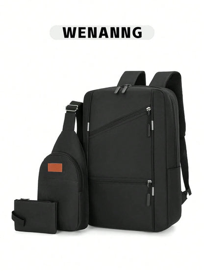 Oxford Cloth Business Backpack, Couple Backpack Set, Student Backpack, Includes Laptop Backpack And Travel Bag, Laptop Backpack For College, Multifunctional Men's Gift, Multifunctional Bag, Winter Bla