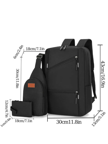 Oxford Cloth Business Backpack, Couple Backpack Set, Student Backpack, Includes Laptop Backpack And Travel Bag, Laptop Backpack For College, Multifunctional Men's Gift, Multifunctional Bag, Winter Bla