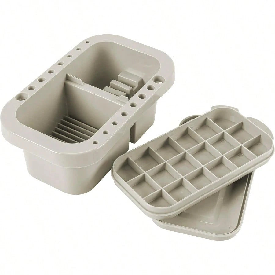 Paint Brush Cleaner, Paint Brush Holder And Organizers With Palette For Acrylic, Watercolor, And Water-Based Paints (Grey)