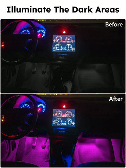 PAKRYS 2pcs LED Car Interior Lights With Touch Sensor- Strong Adhesive/Magnetic Mount, Multiple Colors (White, Blue, Green, Purple), Portable Reading Ceiling Lamp