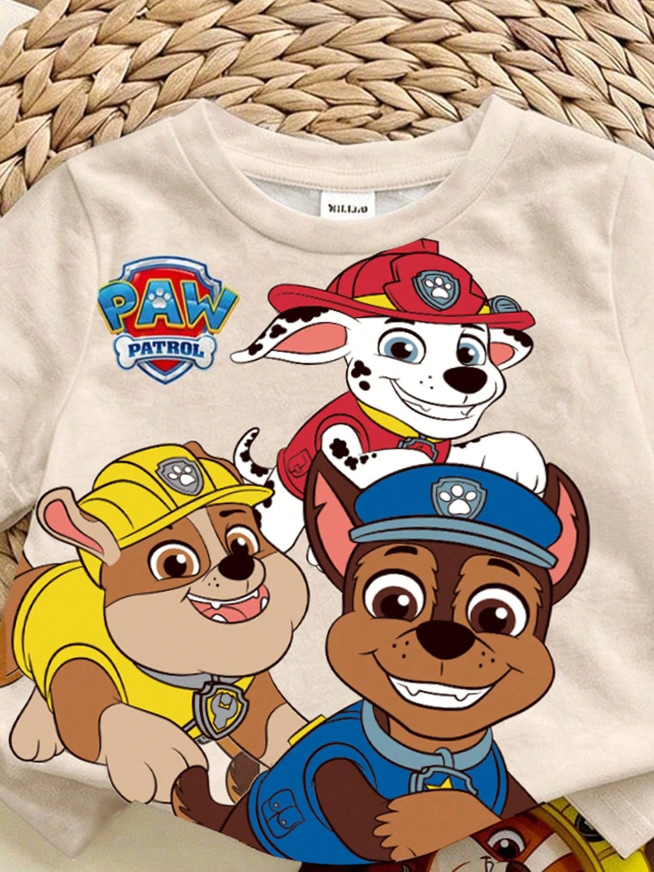 PAW Patrol Baby Boy Casual Simple, Soft And Comfortable, Cartoon Puppy Print, Round Neck Short Sleeve T-Shirt And Shorts 2pcs Set, Suitable For Spring And Summer