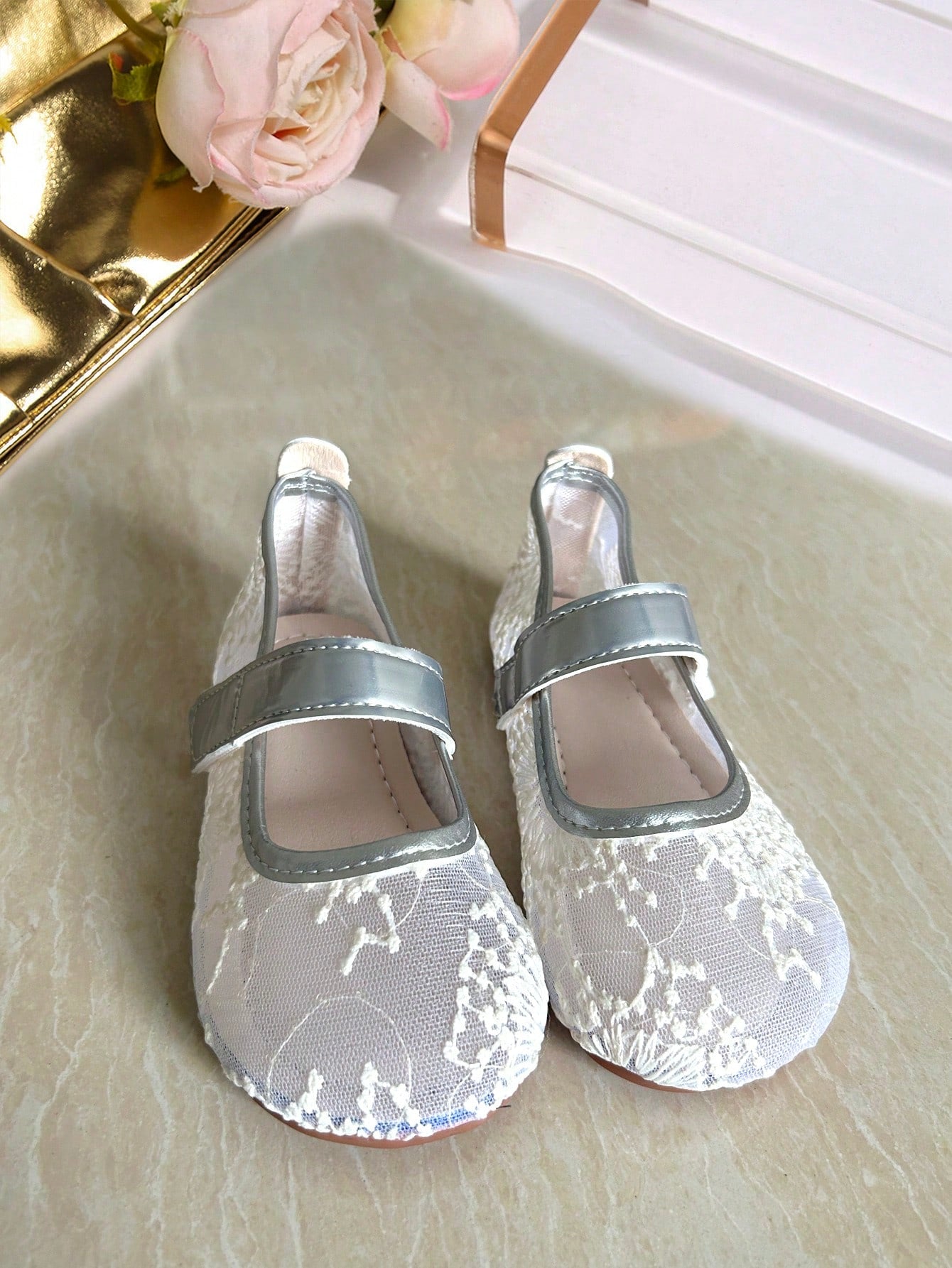 Pearl Bow Backless Sandals For Women, Round Toe Single Ankle Strap Low Chunky Heel Children Princess Performance Shoes
