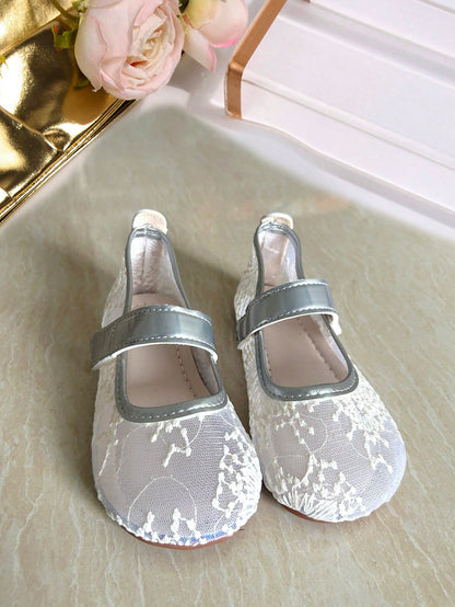 Pearl Bow Backless Sandals For Women, Round Toe Single Ankle Strap Low Chunky Heel Children Princess Performance Shoes