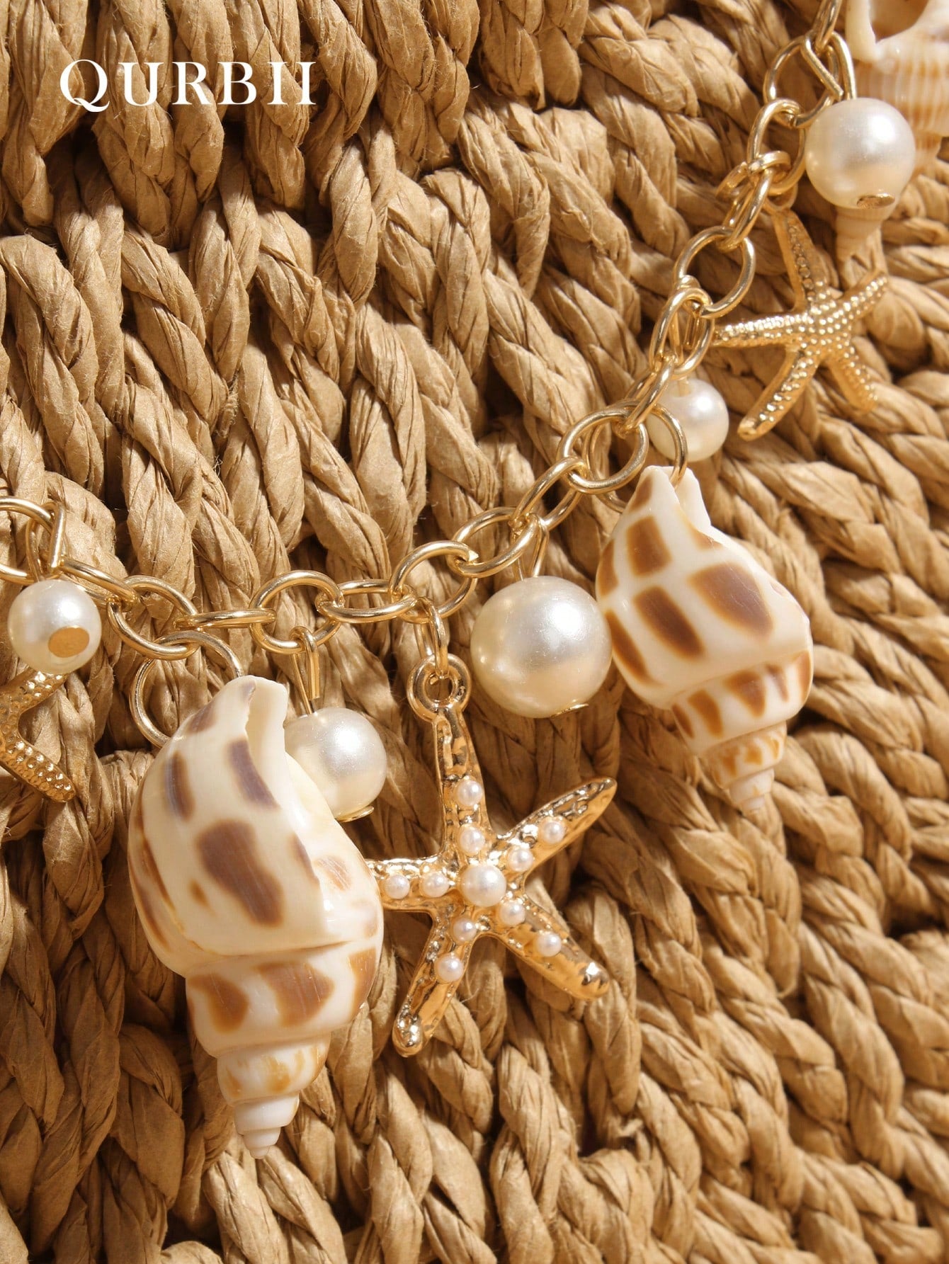 Pearl Shell Hanging Decoration Woven Bag, Straw Woven Handbag, Woven Handbag, Summer Beach Bag, Creative Women's Shoulder Bag, Beach Vacation Bag
