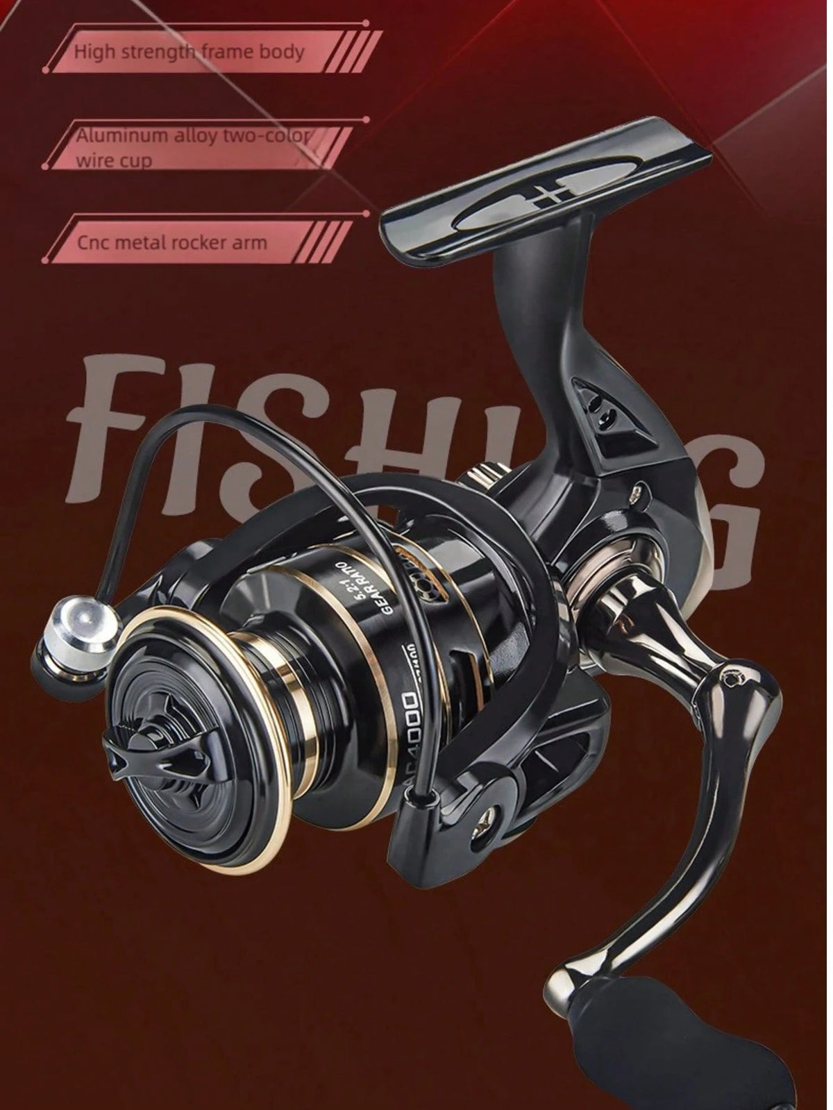 PENN AC Series Metal Shallow Spool Carbon Fiber Arm Lightweight Anti-Corrosion Fishing Reel
