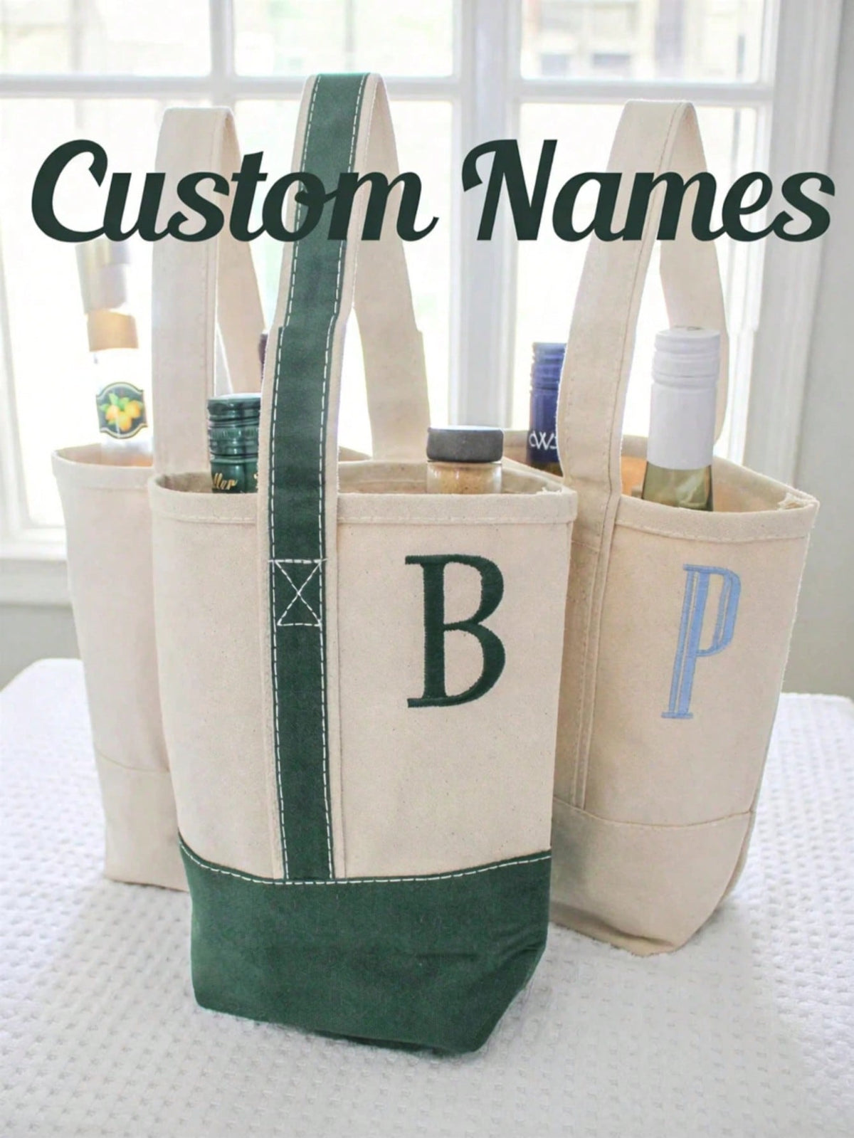 Personalized Canvas Wine Bag, Custom Wine Pouch, Bourbon Whiskey Wine Bag, Letter Combination Wine Bag, Bachelor Party Gift, Christmas Gift, Groomsman Gift, Hostess Gift, Newlywed Gift, Housewarming G