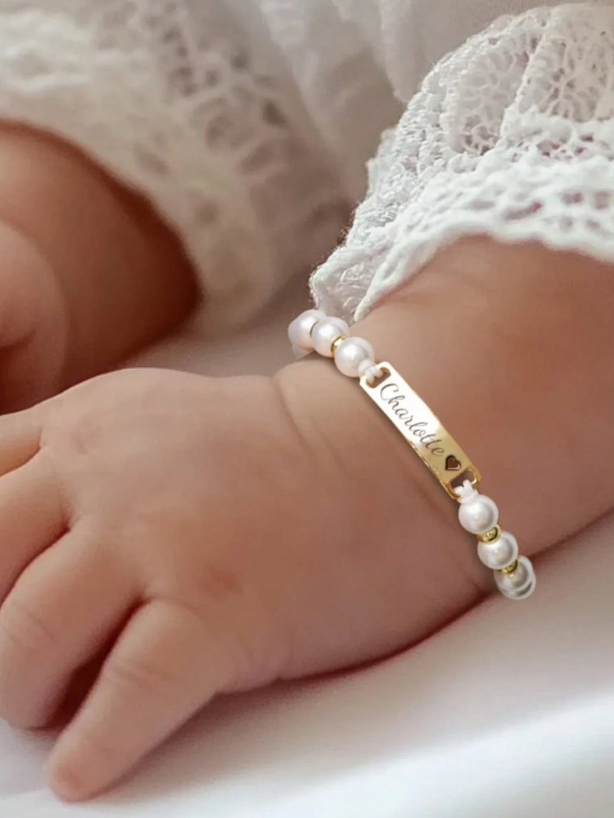 Personalized Cute Children's Faux Pearl Stainless Steel Customized Name Girls Bracelet, Handmade Crafted Woven Bracelet, Gift For Easter, Valentine's Day, Birthday,Multi-Functional,Ornamental,Letter,S