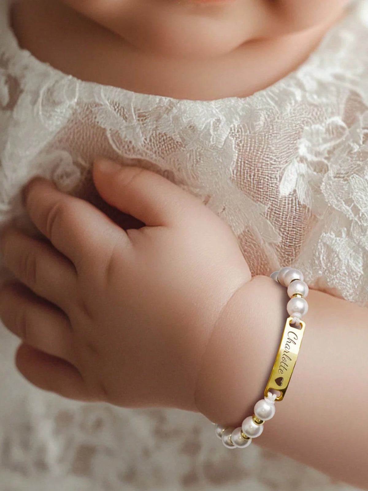 Personalized Cute Children's Faux Pearl Stainless Steel Customized Name Girls Bracelet, Handmade Crafted Woven Bracelet, Gift For Easter, Valentine's Day, Birthday,Multi-Functional,Ornamental,Letter,S