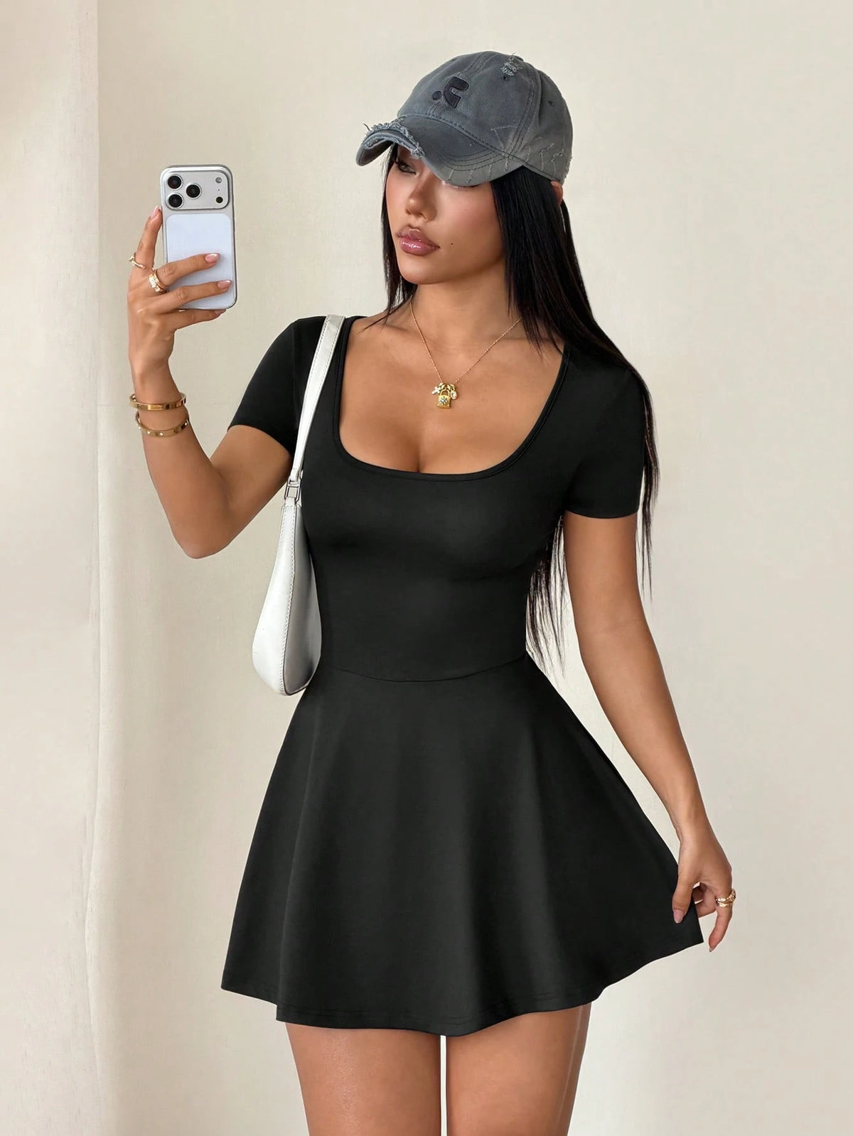 PETITE Black Knitted Mini Dress For Women,Summer DressesSpring Clothes,Summer Dresses For Women,Petite Women Everyday Workout Gym Casual