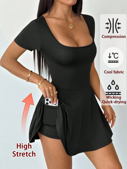 PETITE Black Knitted Mini Dress For Women,Summer DressesSpring Clothes,Summer Dresses For Women,Petite Women Everyday Workout Gym Casual