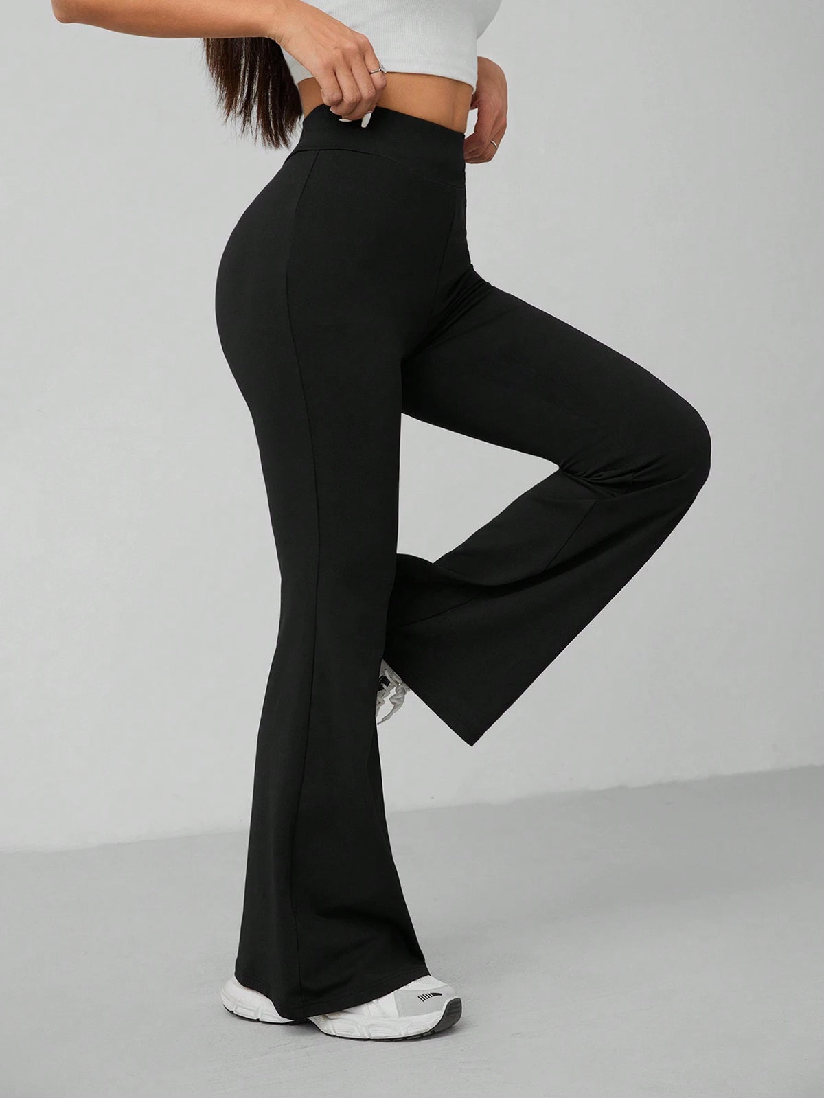 PETITE Solid Skinny Flare Leg Pants,Petite Women