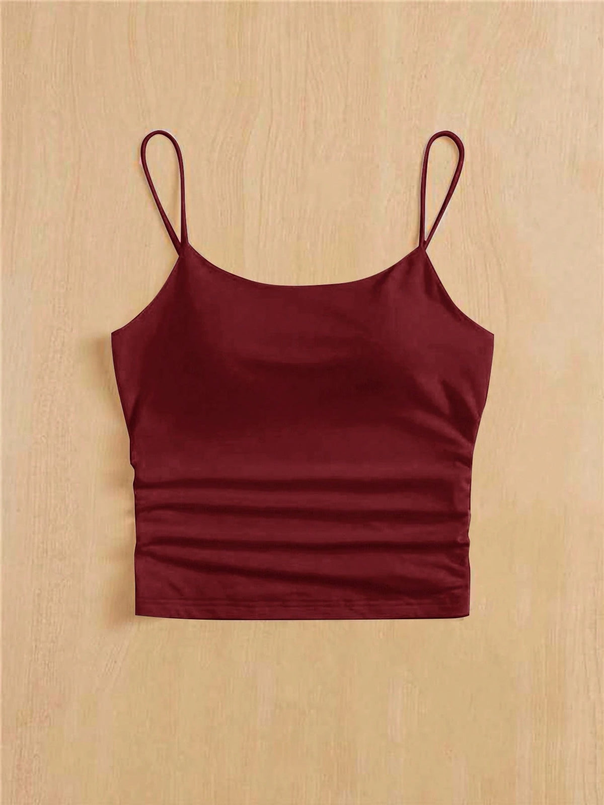 PETITE Women's Burgundy Tight Round Neck Breathable Basic Camisole Women's Tops Braless Vest Tops,Petite Women Going Out Summer Sexy
