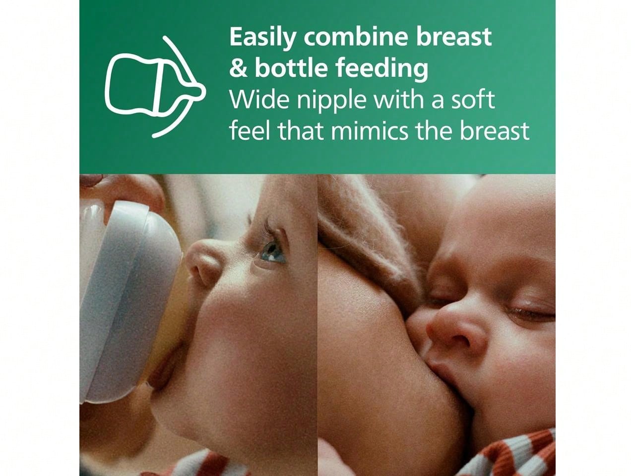 Philips Avent Natural Glass Baby Bottles With Natural Response Nipples (Slow Flow, Flow 2), 4oz, 3-Pack, SCY910/03