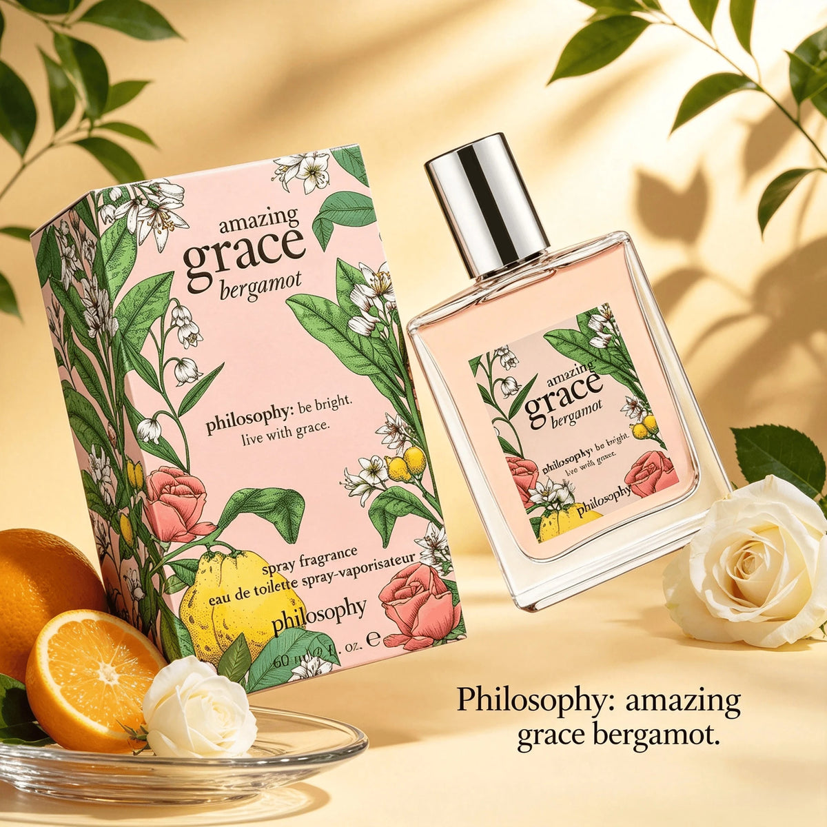 Philosophy Amazing Grace Eau De Toilette- Clean & Floral Women's Perfume- With Notes Of Bergamot, Muguet & Musk- Long Lasting Fragrance Soft And Smooth Skin White Musk, Elegant And Long-Lasting Fra