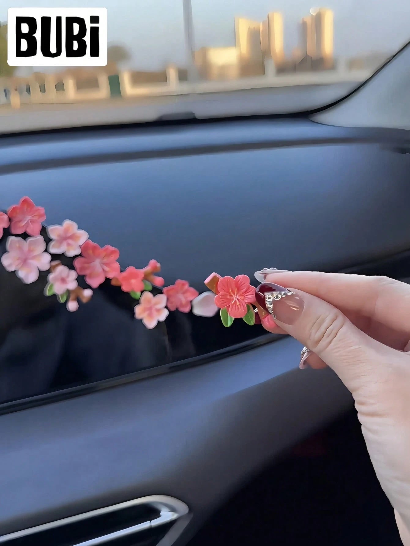 Pink 3D Car Sticker Decor, Gift For Women/Girls On Valentine's Day Or Birthday, Suitable For Air Vent, Dashboard, Screen, Auto Accessories