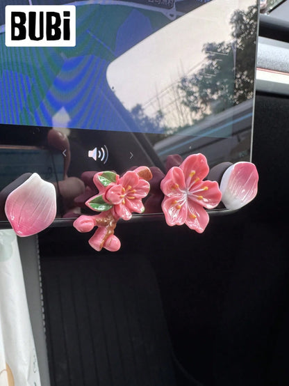 Pink 3D Car Sticker Decor, Gift For Women/Girls On Valentine's Day Or Birthday, Suitable For Air Vent, Dashboard, Screen, Auto Accessories