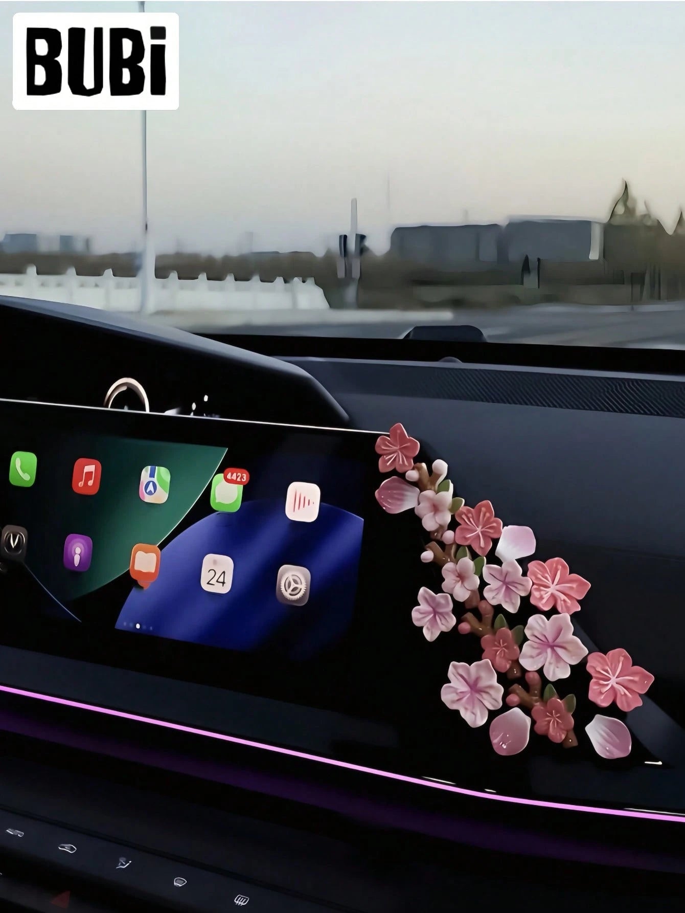 Pink 3D Car Sticker Decor, Gift For Women/Girls On Valentine's Day Or Birthday, Suitable For Air Vent, Dashboard, Screen, Auto Accessories