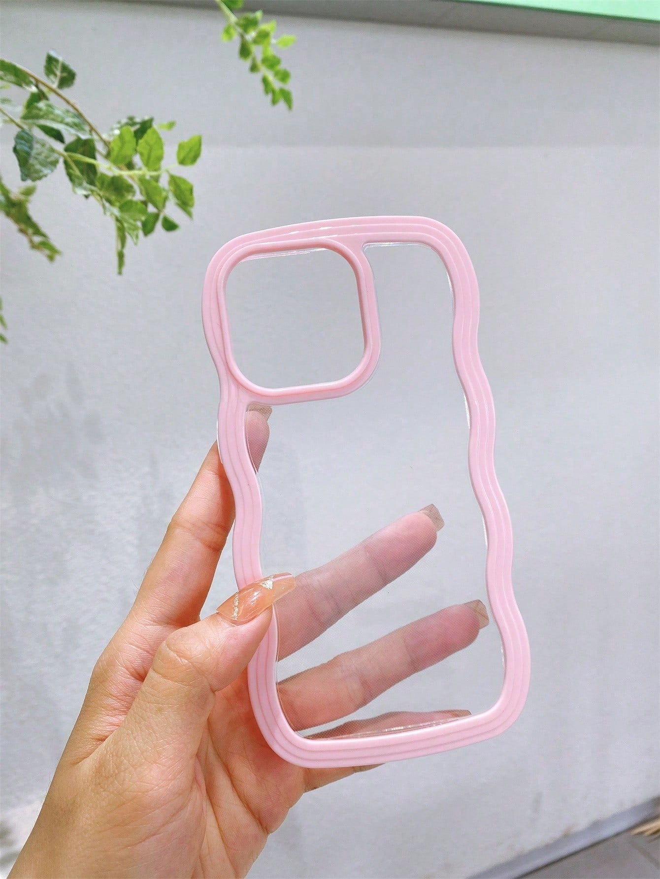 Pink Dual-Layer Wavy Design Phone Case, Shockproof, Anti-Sweat, Anti-Fingerprint, Wear-Resistant, Fade-Resistant, Compatible With IPhone Waterproof Anti-Fall Scratch Resistant