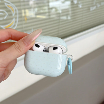 Pink Polka Dot Minimalist Design Earphone Case + Hanging Ring Set Compatible With Apple Pro 2/ Pro/ 4/ 3/ 2