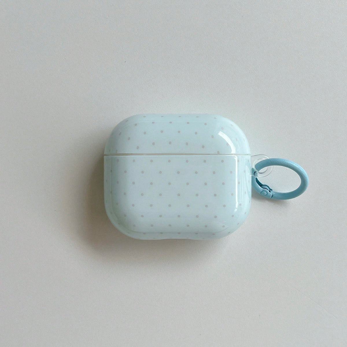Pink Polka Dot Minimalist Design Earphone Case + Hanging Ring Set Compatible With Apple Pro 2/ Pro/ 4/ 3/ 2